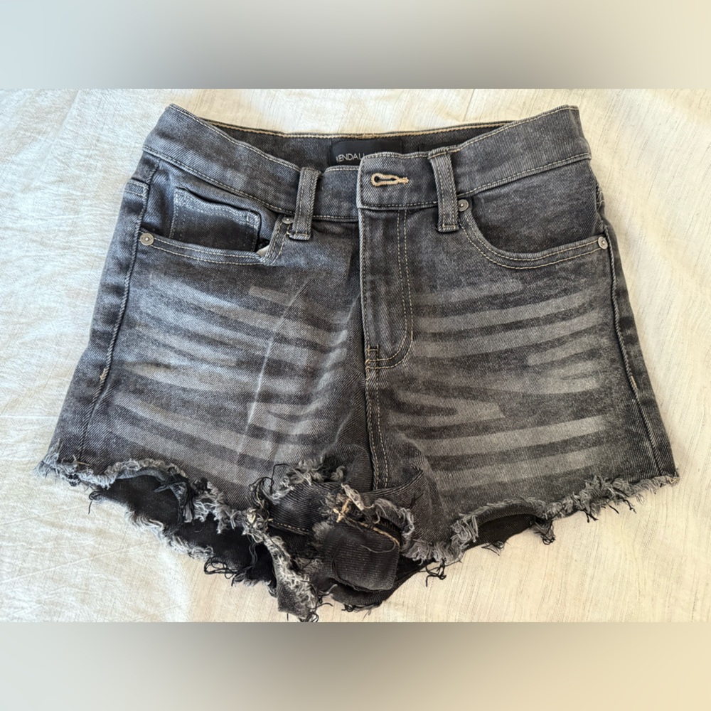 Kendall & Kylie Black Distressed Denim Shorts